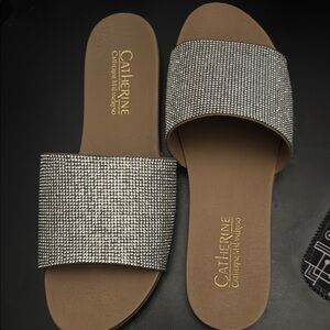 Catherines Black and White Women's Slides